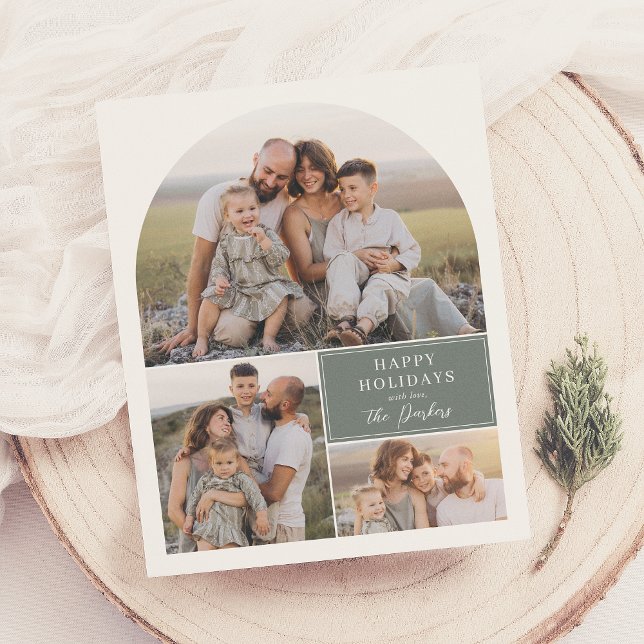 Boho Modern 4 Photo Collage Arch julbudget (Skapare uppladdad)