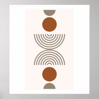 Boho Modern Abstract Geometric Botanical Art Poster