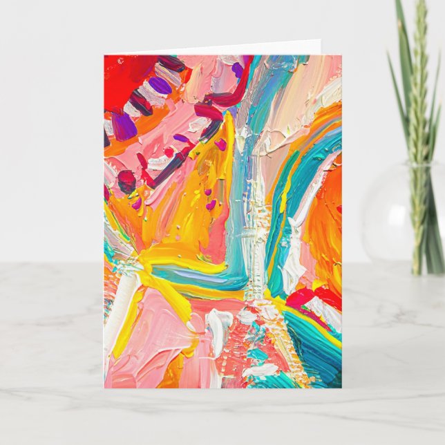 Boho Modern Abstrakt Artwork blank Kort (Framsida)