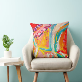 Boho Modern Abstrakt Artwork Kudde