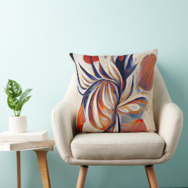 Boho Modern Abstrakt Artwork Kudde