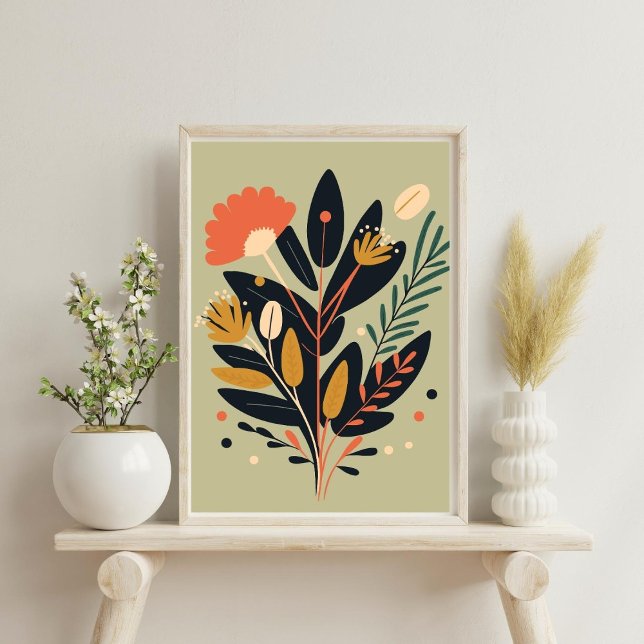 Boho Modern Abstrakt botaniskt blomma Poster (Skapare uppladdad)