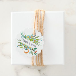 Boho Modern Blommigt Lily i Valley Bröllop Gåvor Etiketter