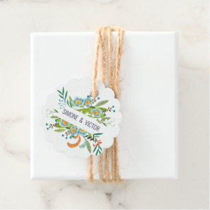 Boho Modern Blommigt Lily i Valley Bröllop Gåvor Etiketter