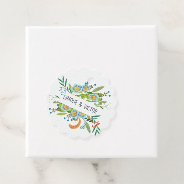 Boho Modern Blommigt Lily i Valley Bröllop Gåvor Etiketter (På plats)