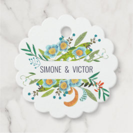Boho Modern Blommigt Lily i Valley Bröllop Gåvor Etiketter