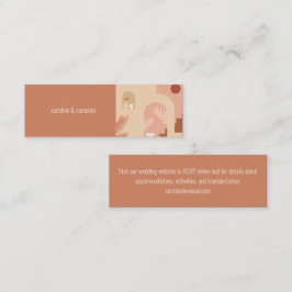 Boho Modern Blommigt Terracotta Bröllop OSA Card Mini Visitkort