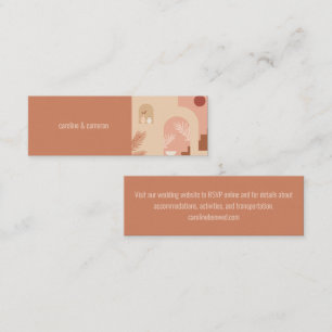 Boho Modern Blommigt Terracotta Bröllop OSA Card Mini Visitkort