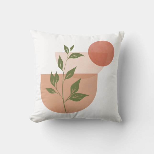 Boho Modern Botanisk Kastkudde Överdrag Kudde (Framsida)
