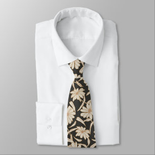 Boho Modern Botanisk Svart Bröllop Brudgum Slips