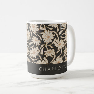 Boho Modern botaniska svarta Personligen i Elfenbe Kaffemugg