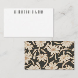 Boho Modern botaniskt svart Anpassningsbar Gift-hö Anteckningskort