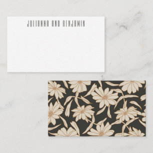 Boho Modern botaniskt svart Anpassningsbar Gift-hö Anteckningskort