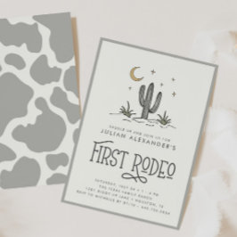 Boho Modern Boys First Rodeo 1:a födelsedagen Inbjudningar