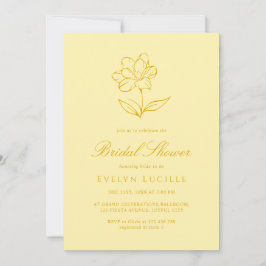 Boho Modern Butter Yellow Elegant Bridal Shower Inbjudningar