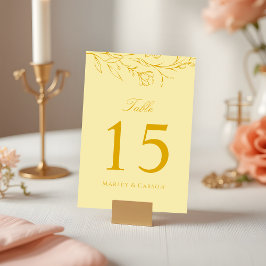 Boho Modern Butter Yellow Wedding Bordsnummer