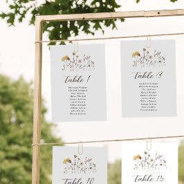 Boho Modern Card för Wildblomma Bord-sätesdiagram Inbjudningar
