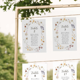 Boho Modern Card för Wildblomma Bord-sätesdiagram Inbjudningar