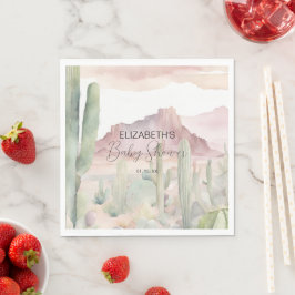 Boho Modern Desert Nature Cactus Baby Shower Pappersservett