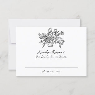 Boho Modern Doodle Bröllop webbplats QR-kod OSA Kort
