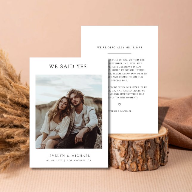 Boho Modern Elopement Vi Sa Ja Foto Bröllop  Meddelande (Skapare uppladdad)