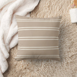 Boho Modern Farmhouse Gender Neutral Stripes Taupe Kudde