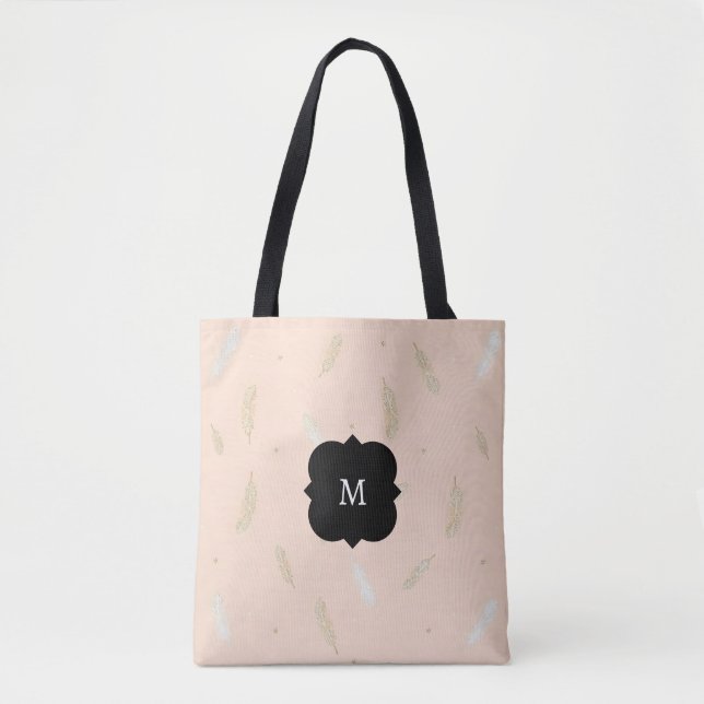 Boho Modern Fjädrar Lyx Kollektion Tygkasse (Framsida)