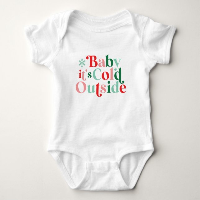 Boho Modern Font Baby Det är Kallet utanför jul T Shirt (Framsida)