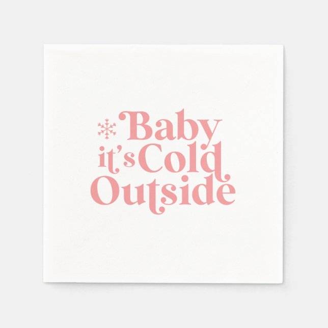 Boho Modern Font Baby It's Cold Outside Pappersservett (Framsidan)