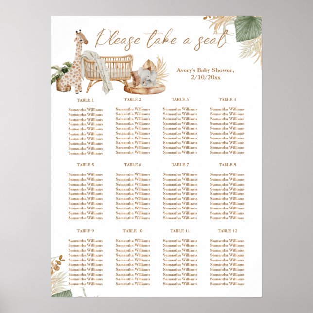 Boho Modern Gender Neutral Baby Shower Poster (Framsidan)