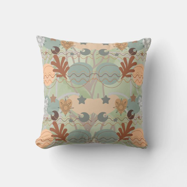 Boho modern geometric wallpaper kudde (Framsida)