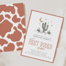 Boho Modern Girls First Rodeo 1:a födelsedagen