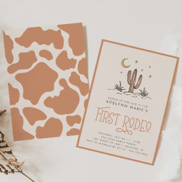 Boho Modern Girls First Rodeo 1:a födelsedagen Inbjudningar
