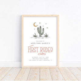 Boho  Modern Girls First Rodeo 1:a födelsedagen Poster
