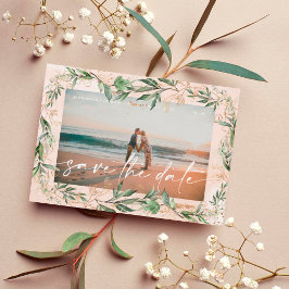 Boho Modern Golden Eucalyptus Greenery Abstrakt SA Spara Datumet