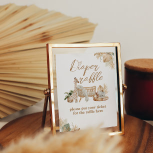 Boho Modern Heart Font Baby Shower Diwer Poster