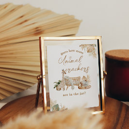 Boho Modern Heart Font Baby Shower Game Sign Poster