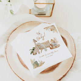 Boho Modern Heart Gender Neutral Baby Shower Pappersservett