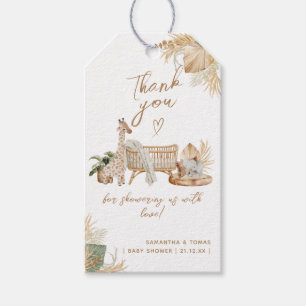 Boho Modern Heart Gender Neutral Baby Shower Presentetikett