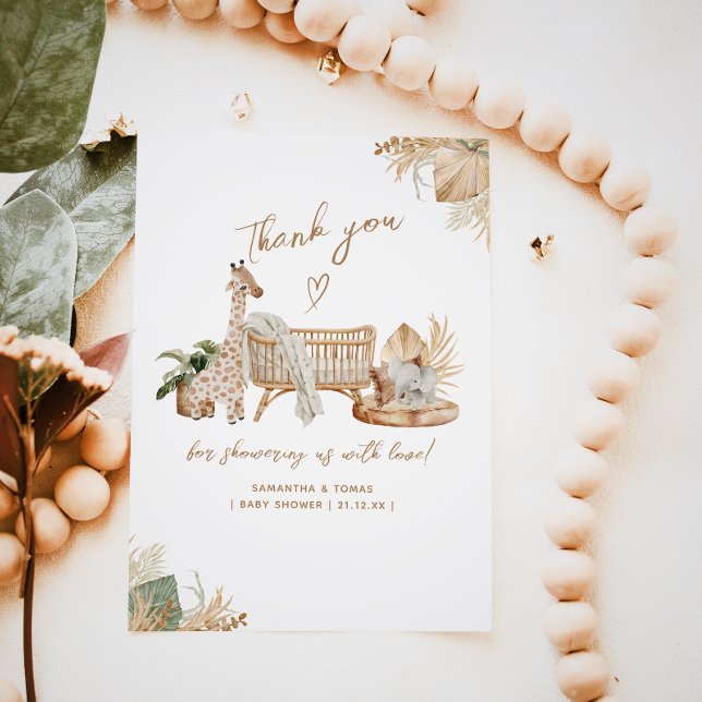 Boho Modern Heart Gender Neutral Baby Shower Tack Kort (Skapare uppladdad)