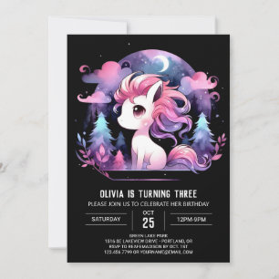 Boho Modern Horse Birthday Inbjudningar