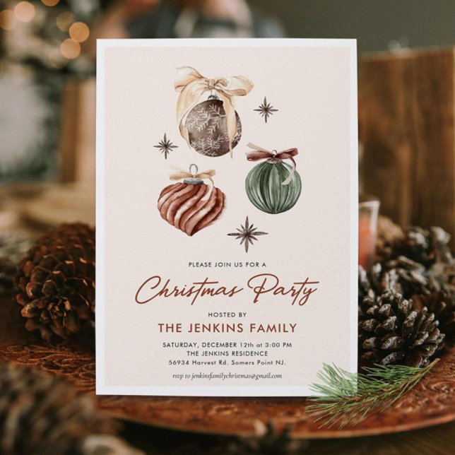 Boho Modern jul Party-inbjudan Inbjudningar (Modern Christmas Party Invitation)