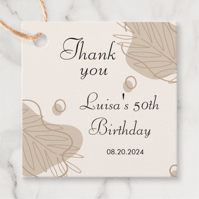 Boho Modern Löv hela födelsedagen Gåvor Etiketter (Framsida)