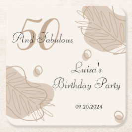 Boho Modern Löv hela födelsedagen Underlägg Papper Kvadrat