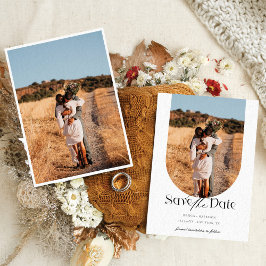 Boho Modern Minimalist Photo Arch sparar datumet Spara Datumet