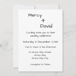 Boho Modern Minimalist Wedding Invitation Inbjudningar