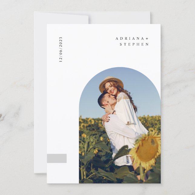Boho Modern Minimalistisk Bröllopsfest Inbjudningar (Framsida)