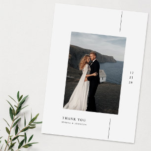 Boho Modern Minimalistisk Foto Bröllop Spara Datumet