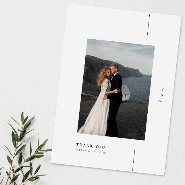 Boho Modern Minimalistisk Foto Bröllop Spara Datumet (Skapare uppladdad)