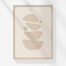 Boho Modern Muted Beige Neutralt Bowls Abstrakt Ar